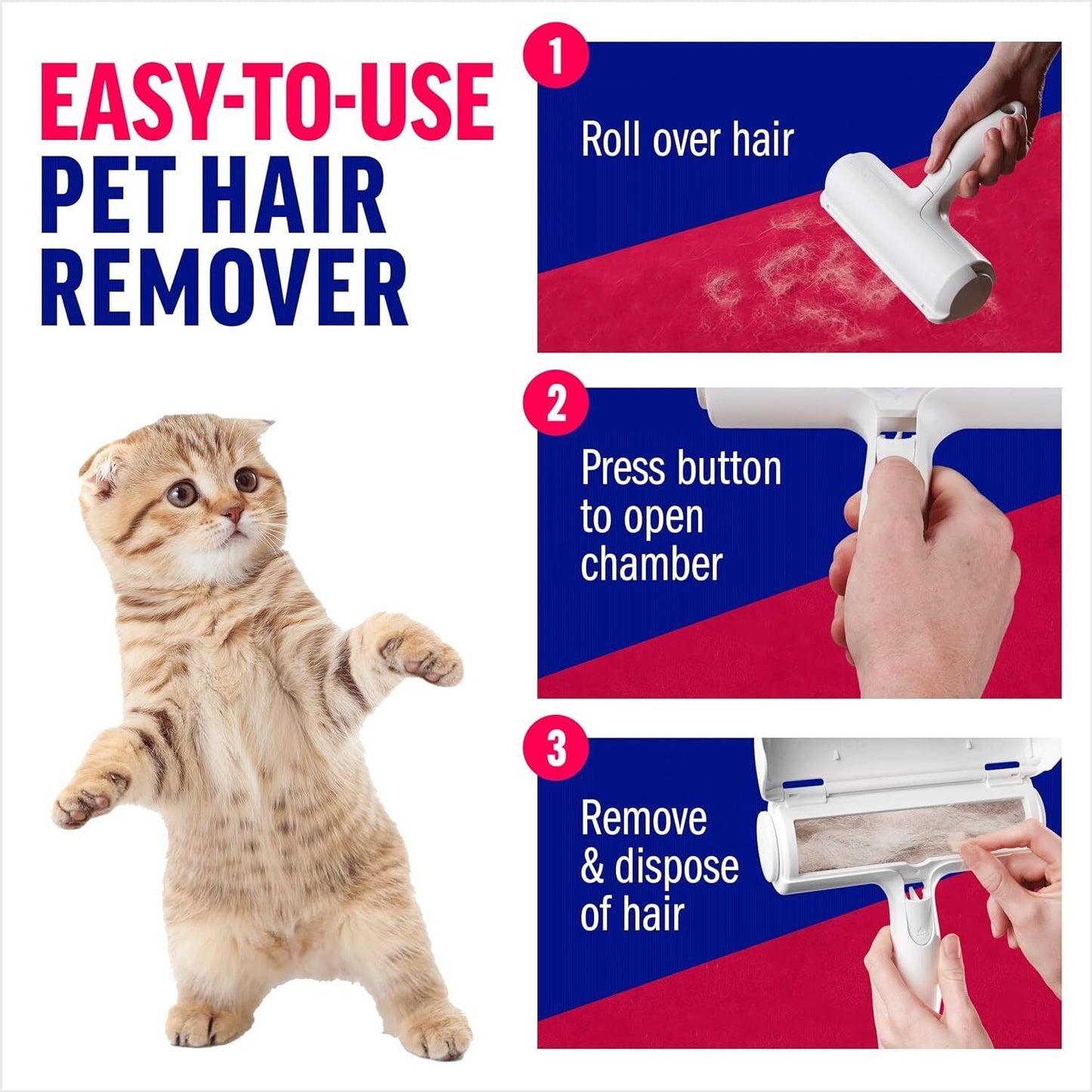 Chom Chom Roller Pet Hair Remover Cat and Dog for Furniture, Couch, Carpet