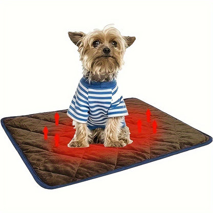 Dog Cat Bed, Cat Dog Non-Slip Mat, Extra Warm Thermal Pet Pad Self-Heating Cat Mat Warm Thermal Pet Pad Washable Dog Crate Pad Heat Dog Cat Bed Mat Blanket Non-Slip Bottom for Outdoor and Indoor Pets