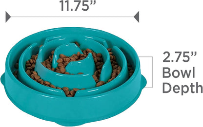 Fun Feeder Slo Bowl, Slow Feeder Dog Bowl, Large/Regular, Turquoise