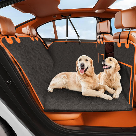 Back Seat Extender for Dogs, Dog Car Seat Cover for Back Seat with Waterproof Ha