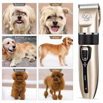 Dog Clippers, Cordless Dog Grooming Kit, Professional Quiet Electric Pets Hair Trimmers