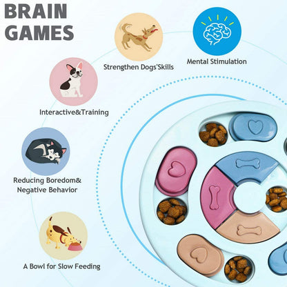 Interactive Dog Puzzle Toys - Mentally Stimulating Treat Dispenser for Training Small, Medium & Large Dogs