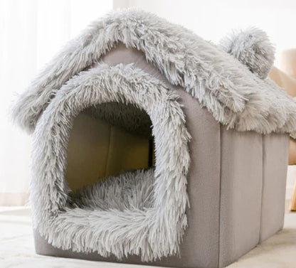 Foldable Dog House Pet Cat Bed Winter Dog Villa Sleep Kennel Removable Nest Warm Enclosed Cave Sofa Pets Supplies