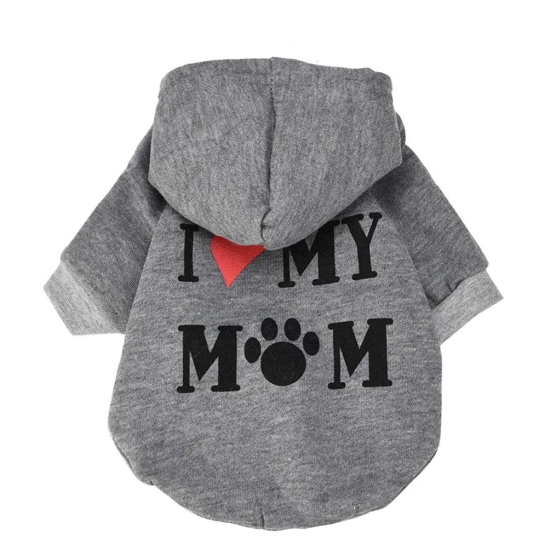 Howstar Pet Clothes Puppy Hoodie Sweater Dog Coat Warm Sweatshirt Love My Mom Printed Shirt (M Gray)