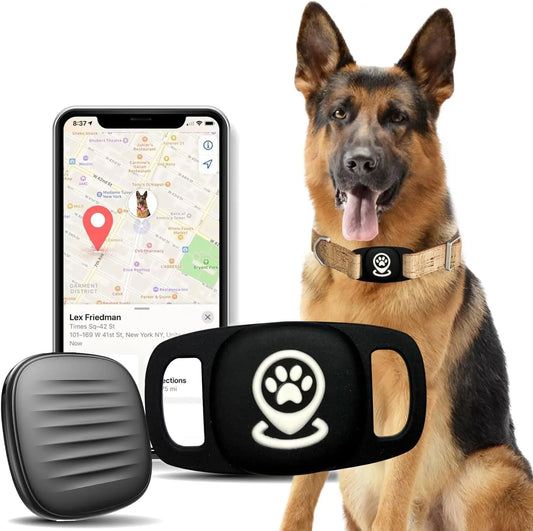 Pet Tracker for Dog Dog Tracker Smart Pet Location Tracker with Tracker Holder Item Finder MFi Certificated Tracking Device No Monthly Fee Works with Find My (iOS Only) Not GPS Tracker