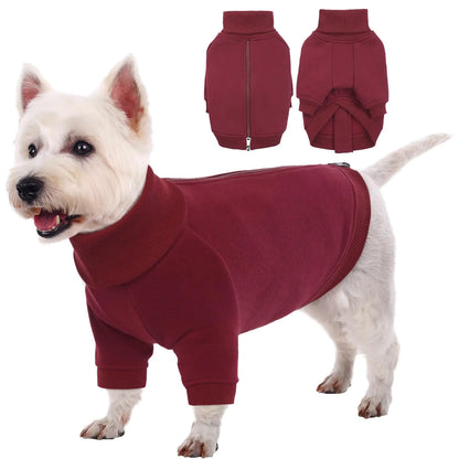 Kuoser Dog Pullover Sweatshirt Turtleneck Cold Weather Dog Sweater Clothes Winter Warm Knitwear Puppy Pet Dog Clothes Outfit for Medium Dogs Soft Thickening Windproof Christmas Dog Apparel M