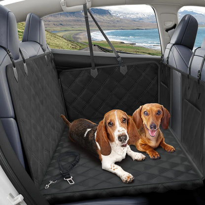 BurgeonNest Dog Hammock for Car Dog Car Seat Cover for Back Seat Hard Bottom Car Seat Cover for Dogs Backseat Protector with Mesh Window Large Space Dog Travel Bed for Car & SUV