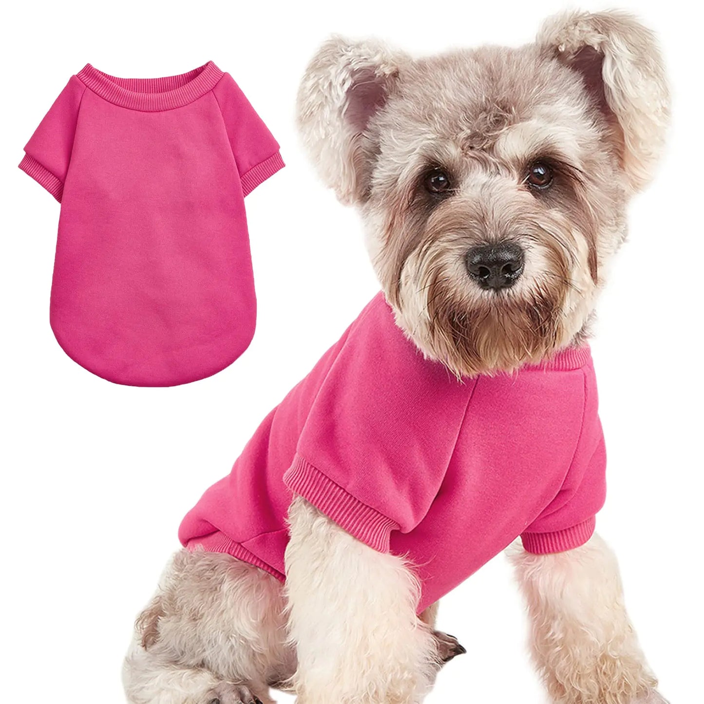 Puppy Sweater for Small Dogs Clothes Warm Winter Cat Clothe Pet Sweatshirt Knitwear Doggie Kitten Clothing Rose Large