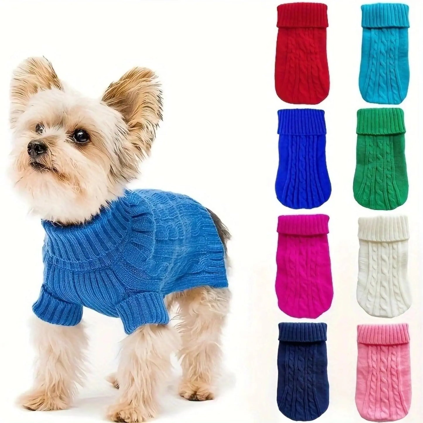 Dog Sweater Winter Pet Clothes for Small Dogs Coat Knitted Puppy Pet Apparel Chihuahua Yorkie Costume (GreenL(12))