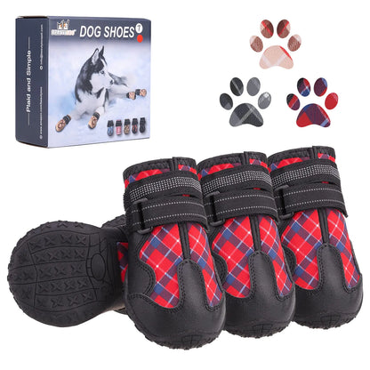 BEAUTYZOO Dog Boots Paw Protector for Medium Large Dogs Breathable Mesh Dog Shoes for Hot Pavement Dog Booties with Reflective Straps Puppy Outdoor Rugged Anti-Slip Sole for Hiking Running 4PCS/Set