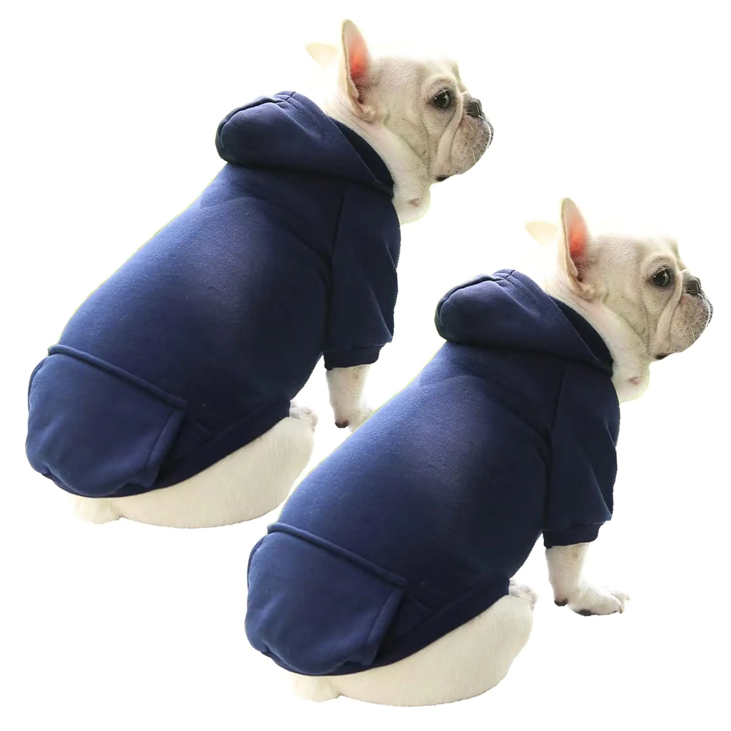 2 Pack Dog Hoodie Small Dog Clothes Winter Puppy Sweatshirts with Pockets Warm Dog Jacket for Small Dogs Boy Girl Pet Cat Kitten Chihuahua Bulldog Pug Beagles Coat Clothing Custume