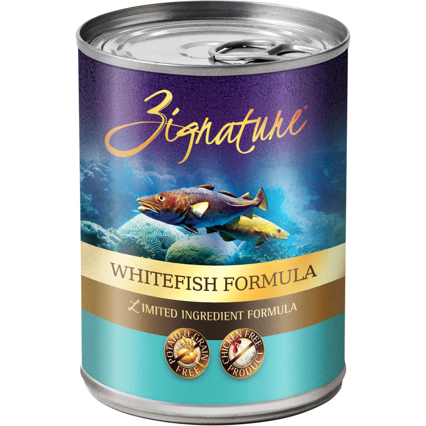 Zignature Whitefish Canned Dog Food Formula 12/13oz