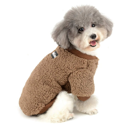 Zunea Sherpa Small Dog Sweater Coat Winter Fleece Puppy Clothes Warm Chihuahua Jacket Jumper Clothing Fall Pet Cat Doggy Boy Girl Shirt Apparel for Cold Weather Brown XXL