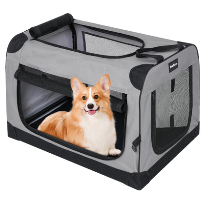 PETEASE Collapsible Dog Crates for Small Dogs 3-Door Pet Soft Crate with Durable Mesh Windows Portable Foldable Pet Kennel for TravelIndoor & Outdoor